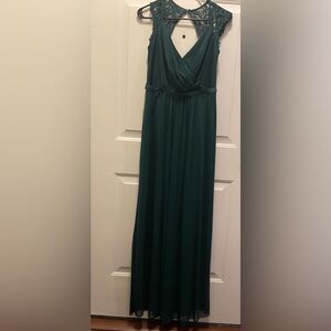 David's Bridal Dark Green bridesmaids dress